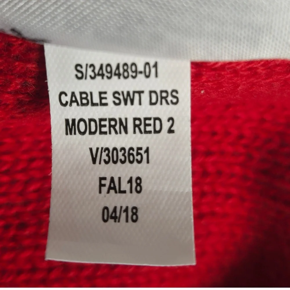 Baby Gap Cable Knit Sweater‎ Dress Ruffle Shoulders Red Cotton Blend 6-12 Months
